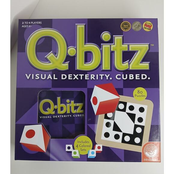 Q-Bitz Puzzle Game COMPLETE MindWare 2009 Strategy Family Kids Cubes - Picture 1 of 3
